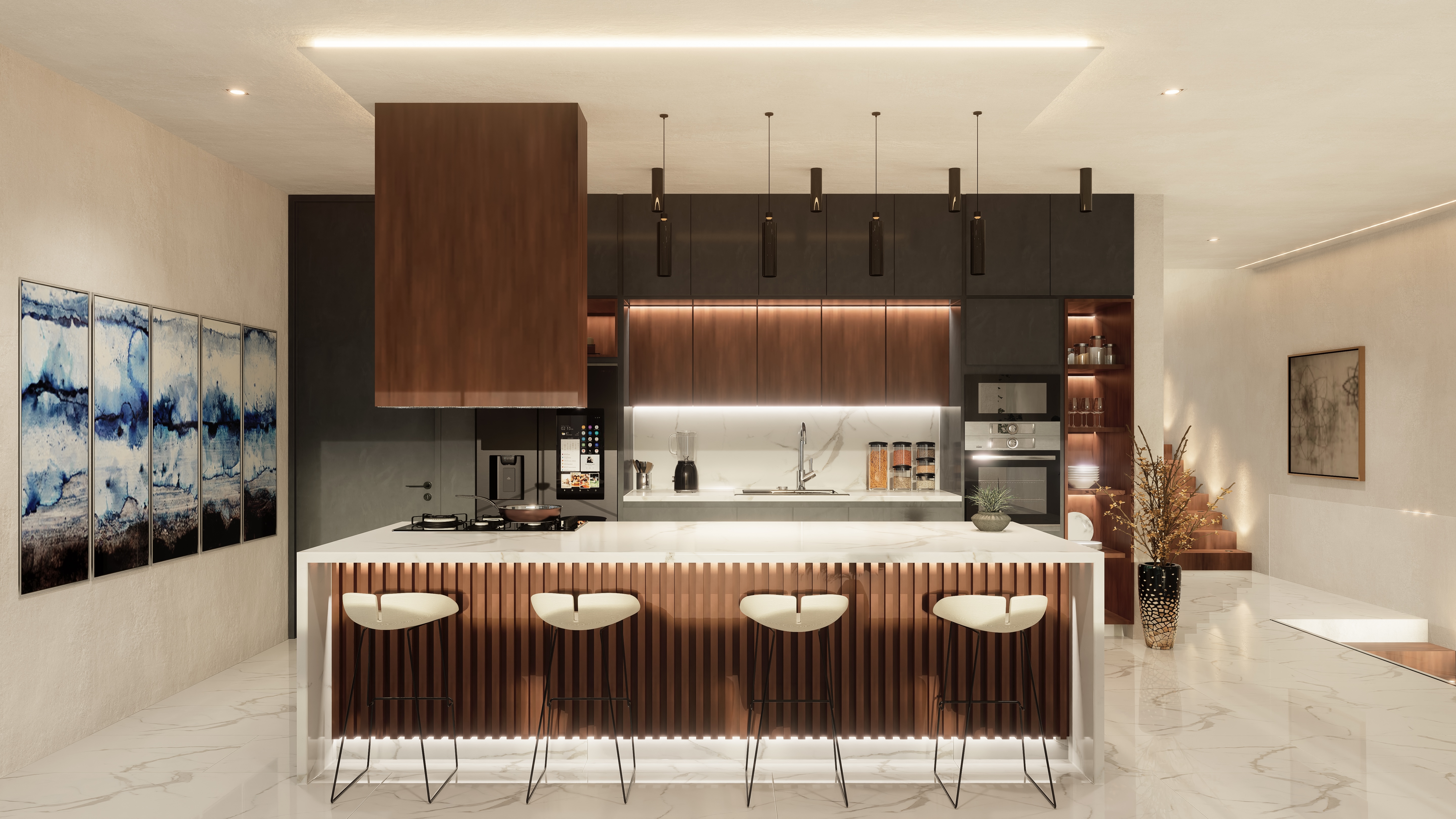 Fachada de vivienda residencial de lujo